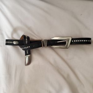 VTG 80'S Black Leather with Silver Studs Belt